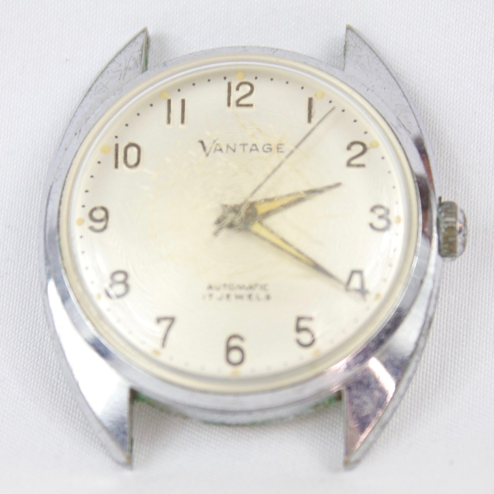 Vintage Vantage 17 Jewels Automatic Cream Dial Arabic Numerals Watch Head